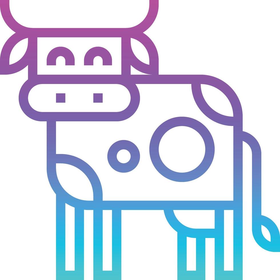 cow animal mammal - gradient icon vector
