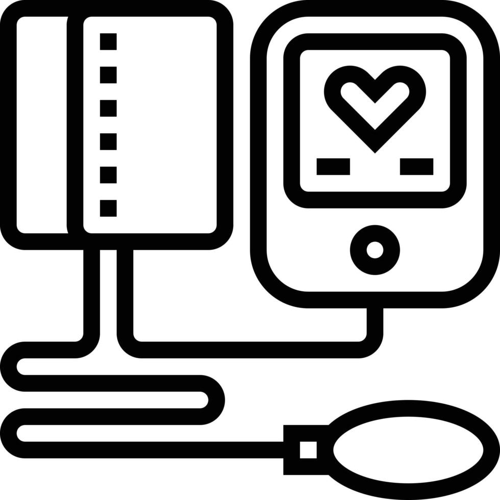 presión arterial, corazón, atención médica, médico, -, contorno, icono vector