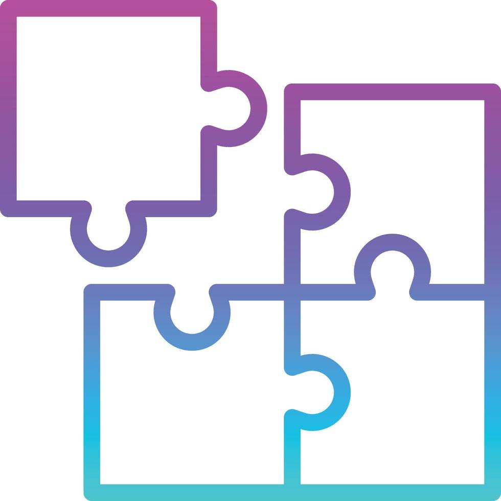 jigsaw puzzle game kids - gradient icon vector