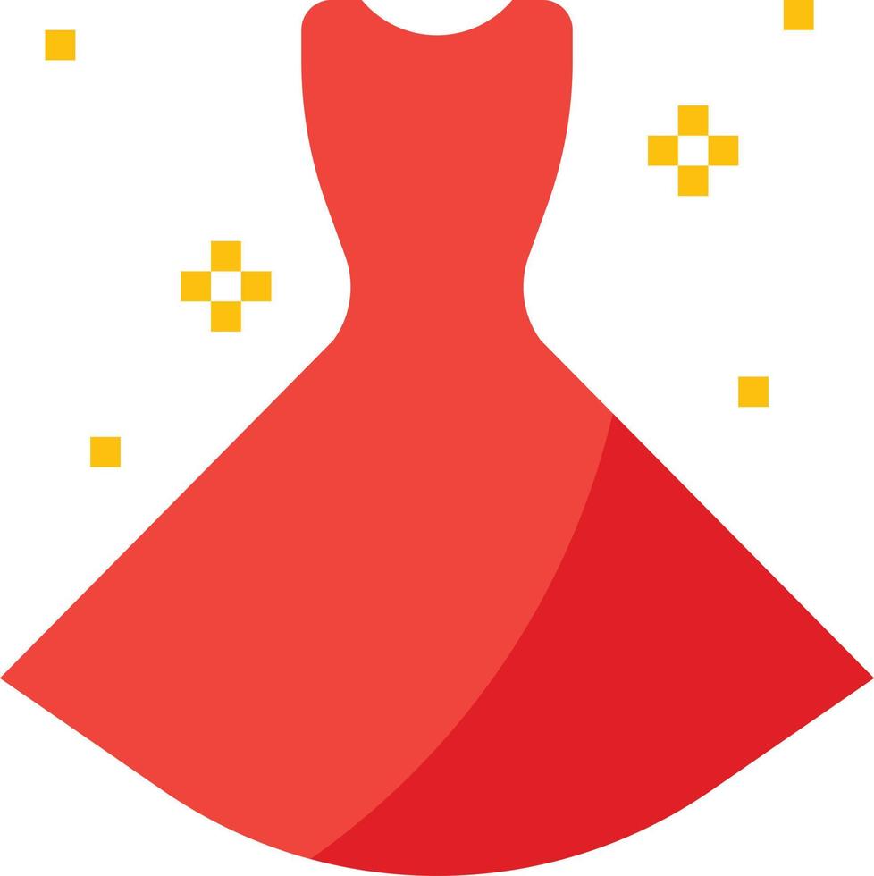 vestido de moda - icono plano vector