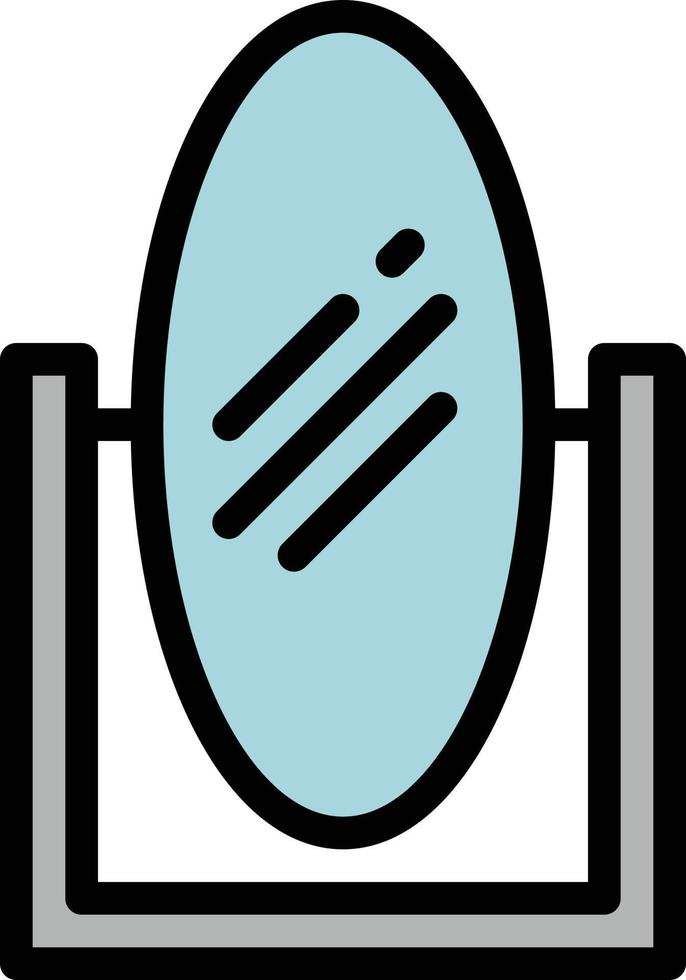 mirror dressing glass fashion furniture - filled outline icon vector