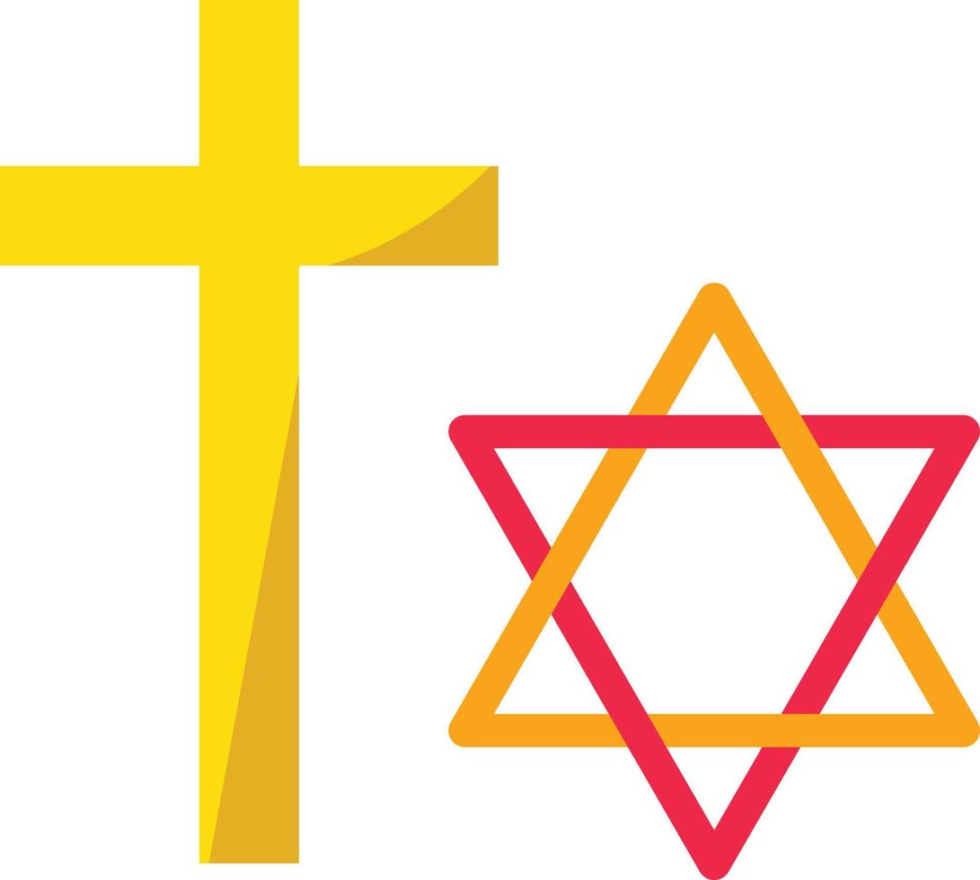 Cristo religioso cruz religión cristiana - icono plano vector