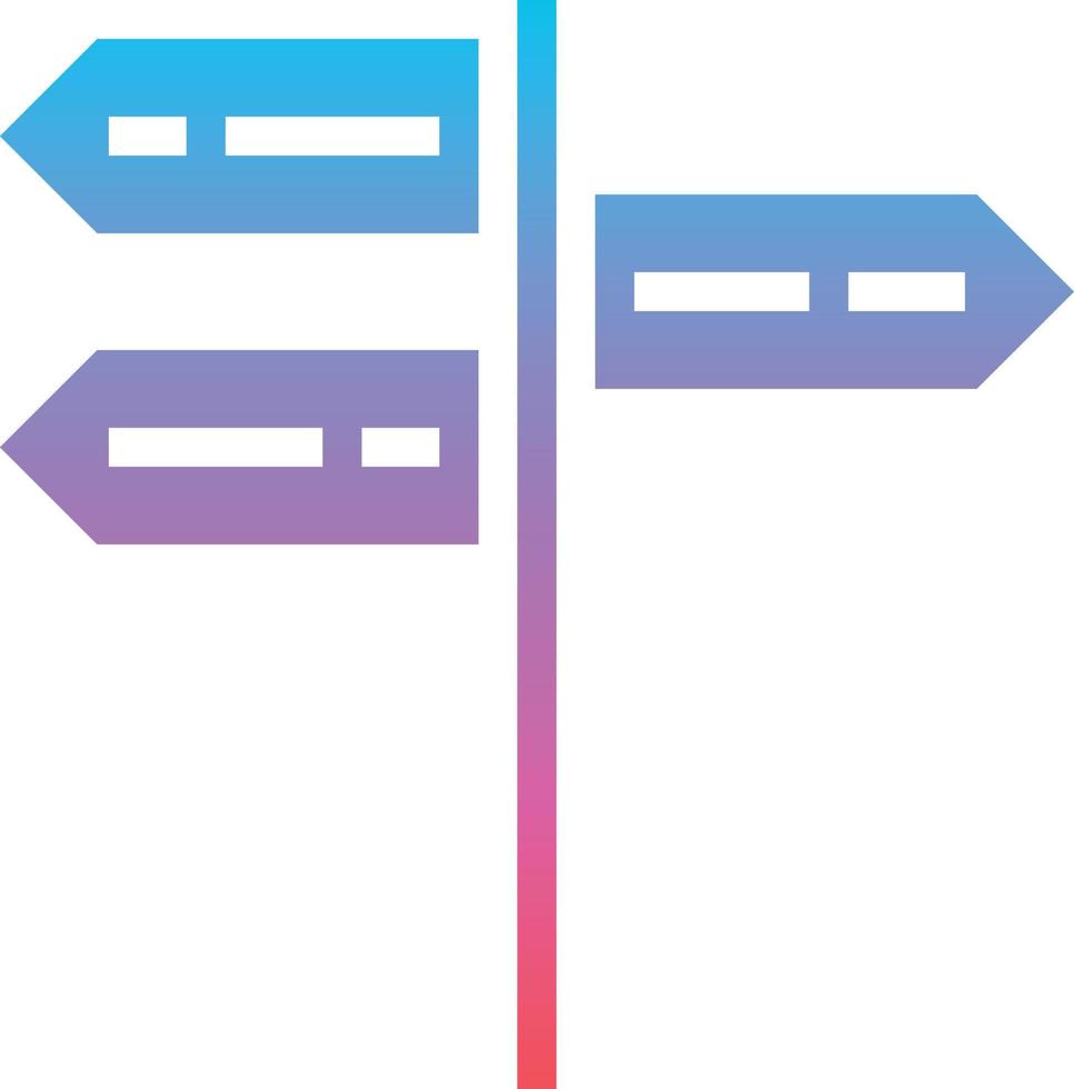 guidance guild post sign way choice - gradient solid icon vector