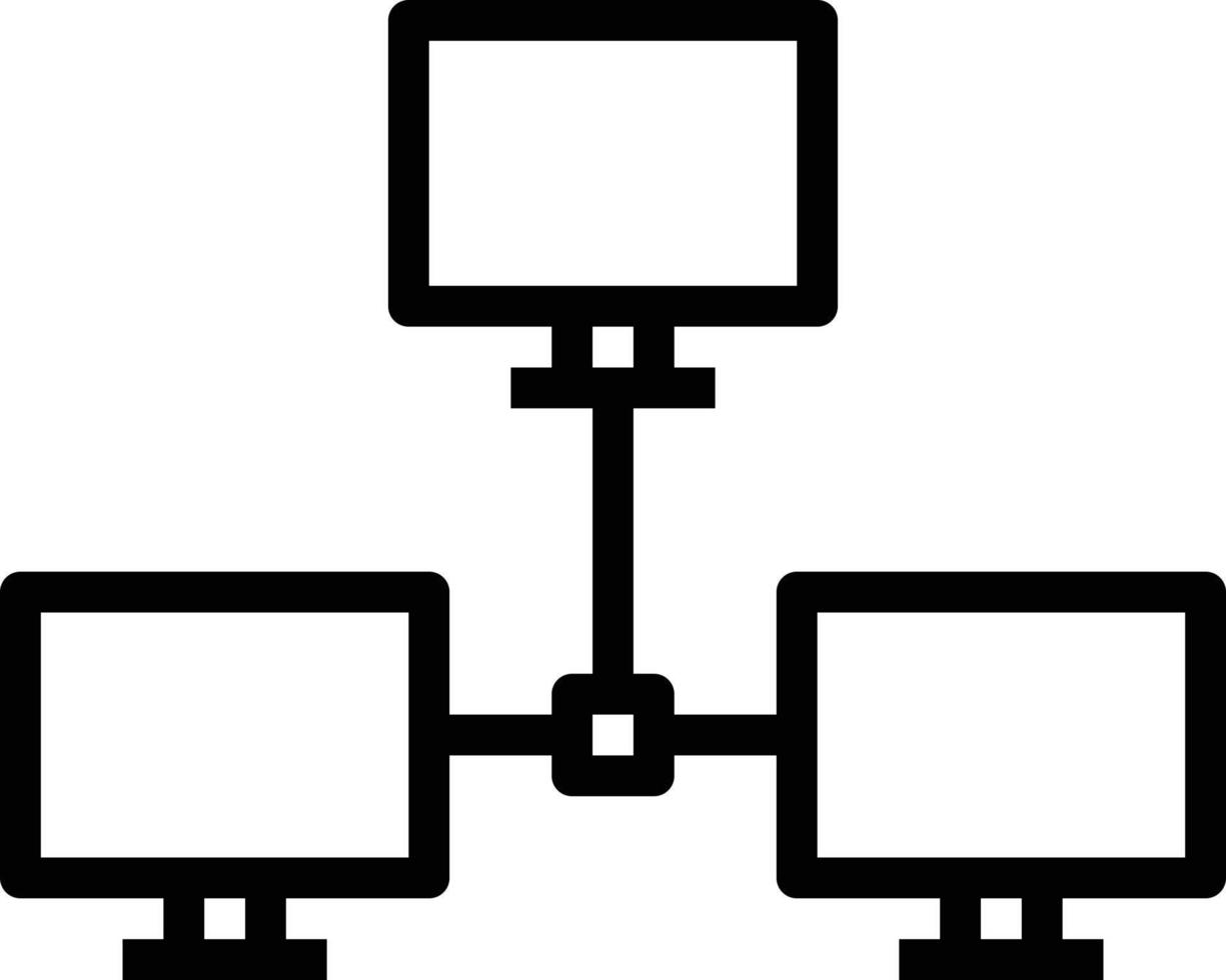 lan computer internet network - outline icon vector