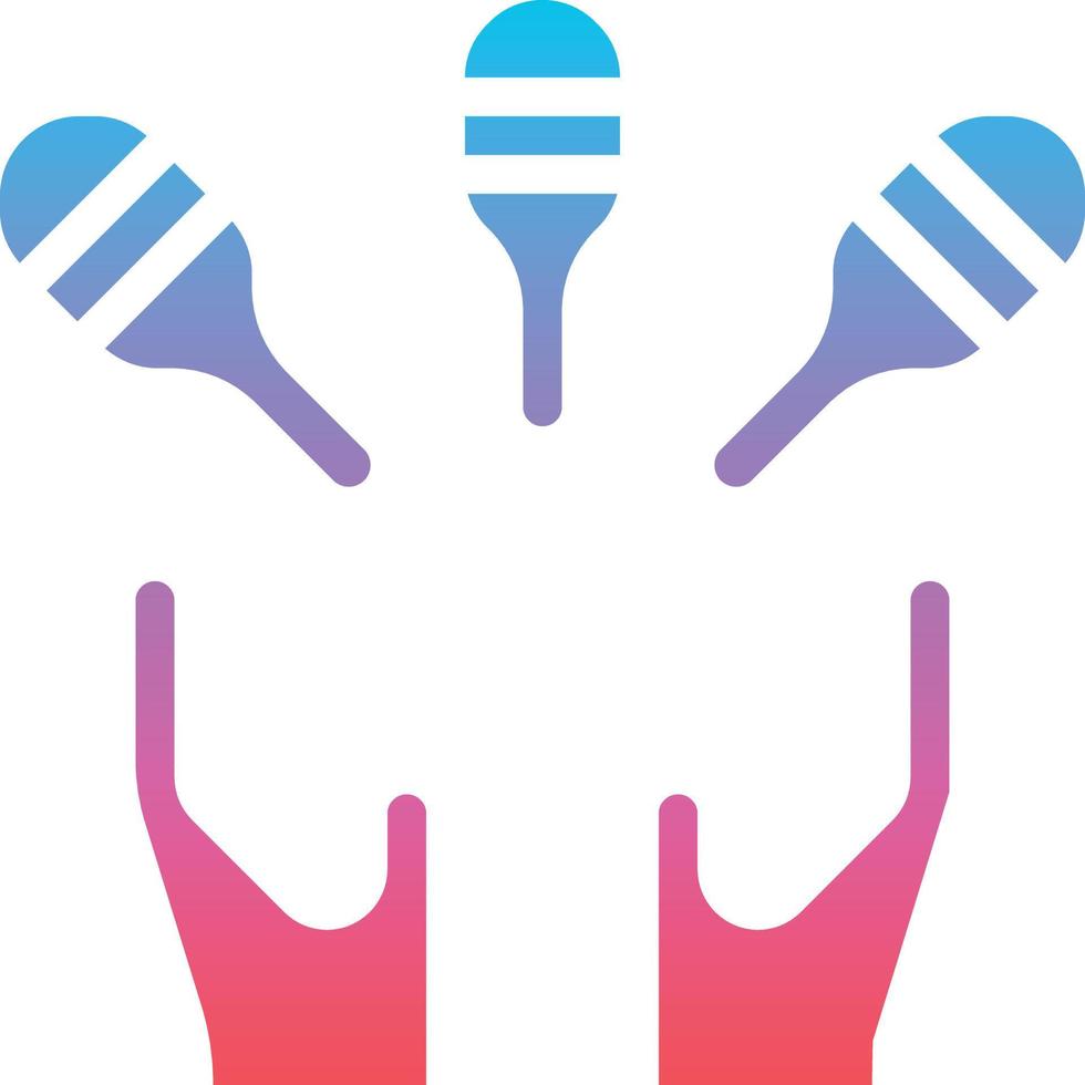 juggling circus show - solid gradient icon vector