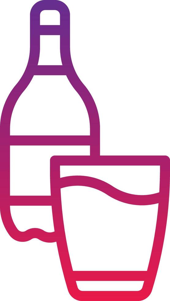 bebida de vidrio de botella de agua potable - icono de degradado vector