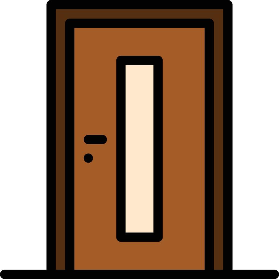 cerradura de la puerta cerrar casa abierta - icono de contorno lleno vector