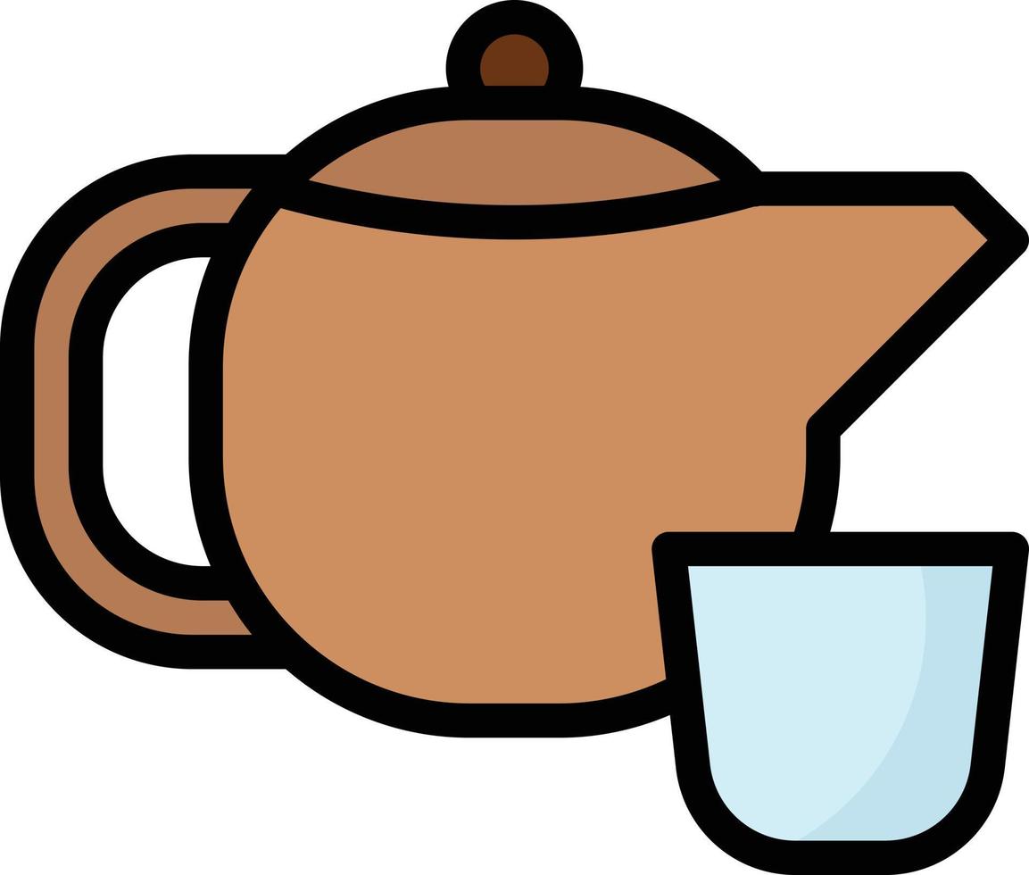 tea herbal hot teapot beverage - filled outline icon vector