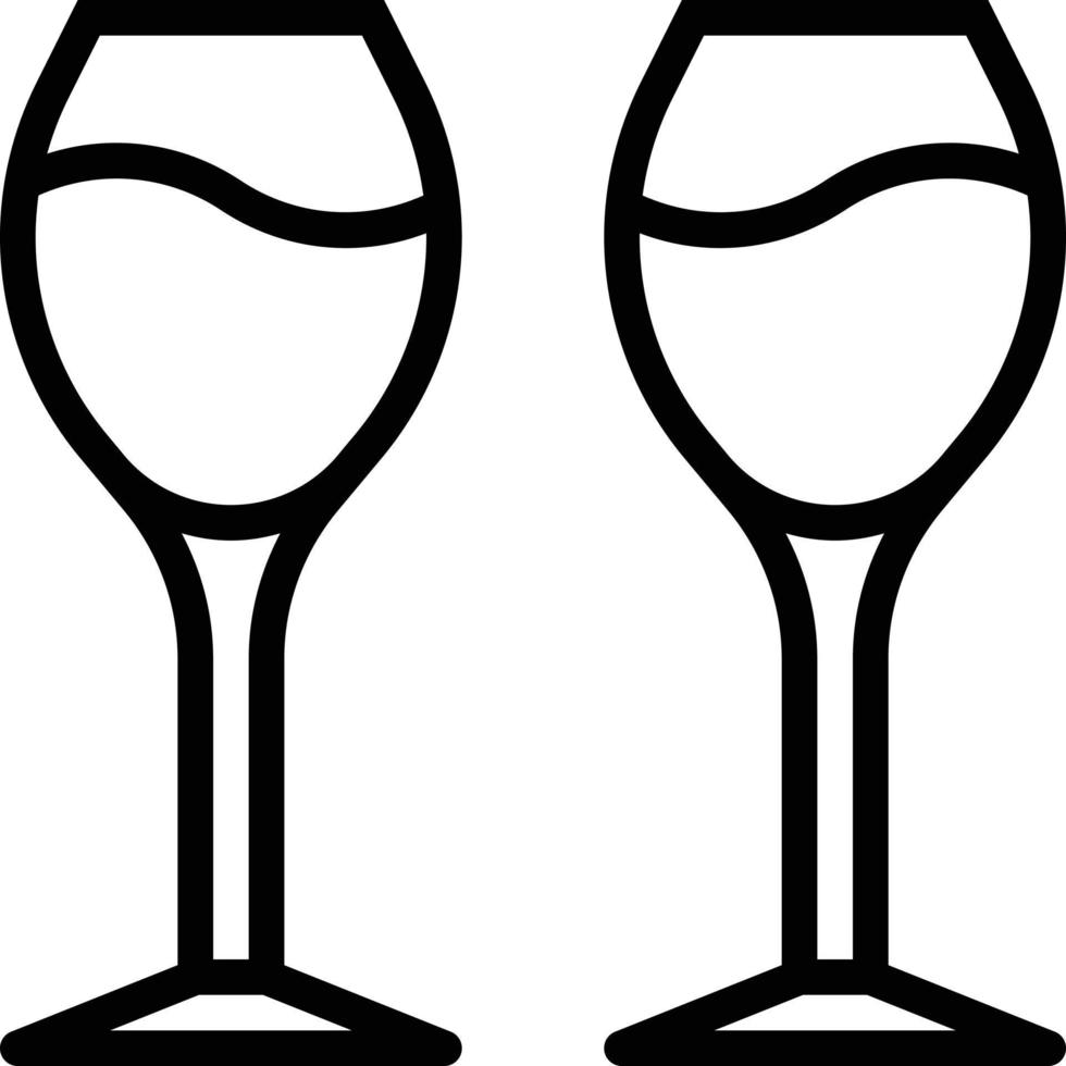 wine alcohol glass cheers beverage - outline icon vector