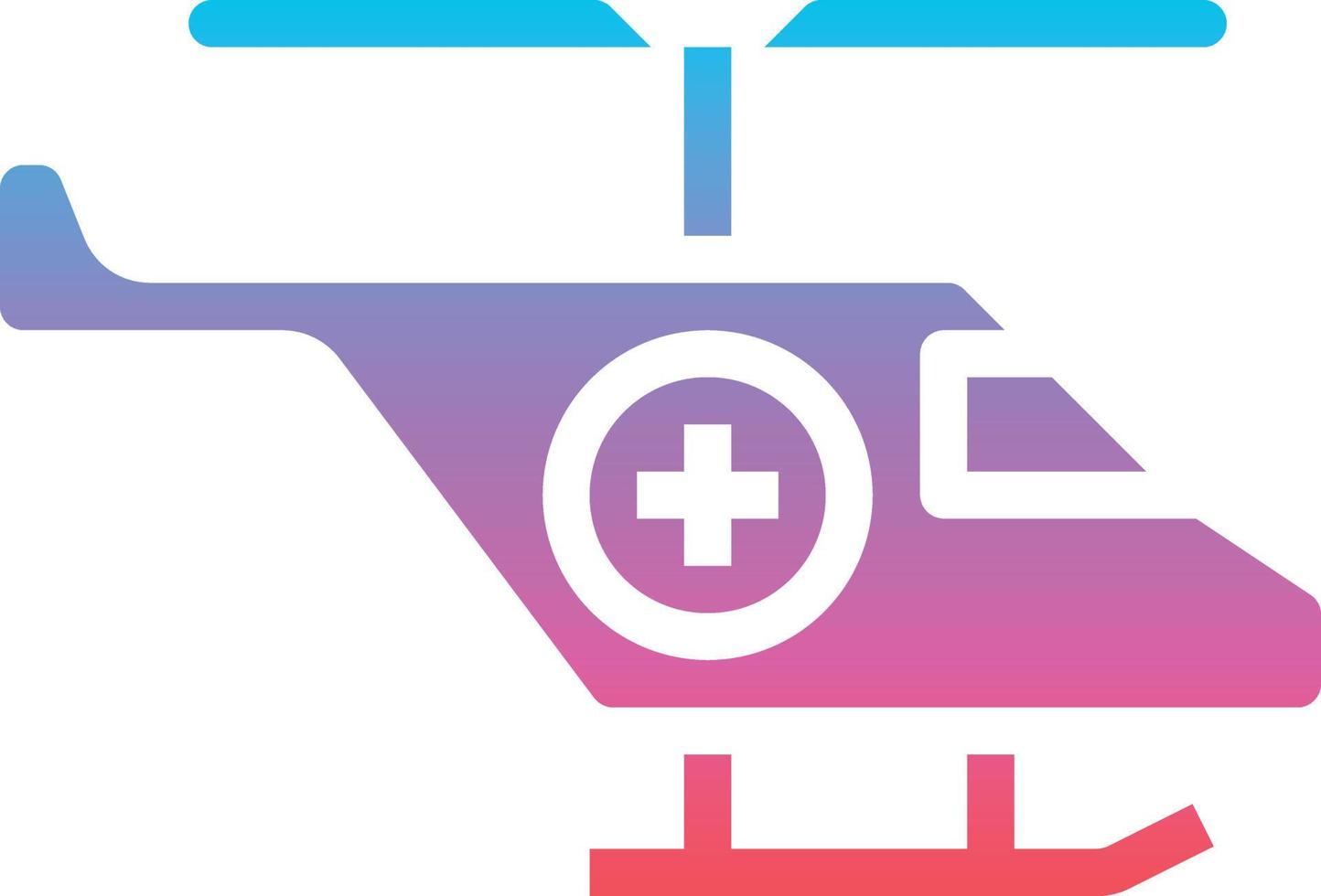 helicopter transport ambulance medical - gradient solid icon vector