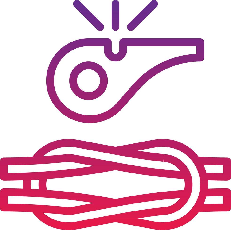 boy scout binding whistle rope - gradient icon vector
