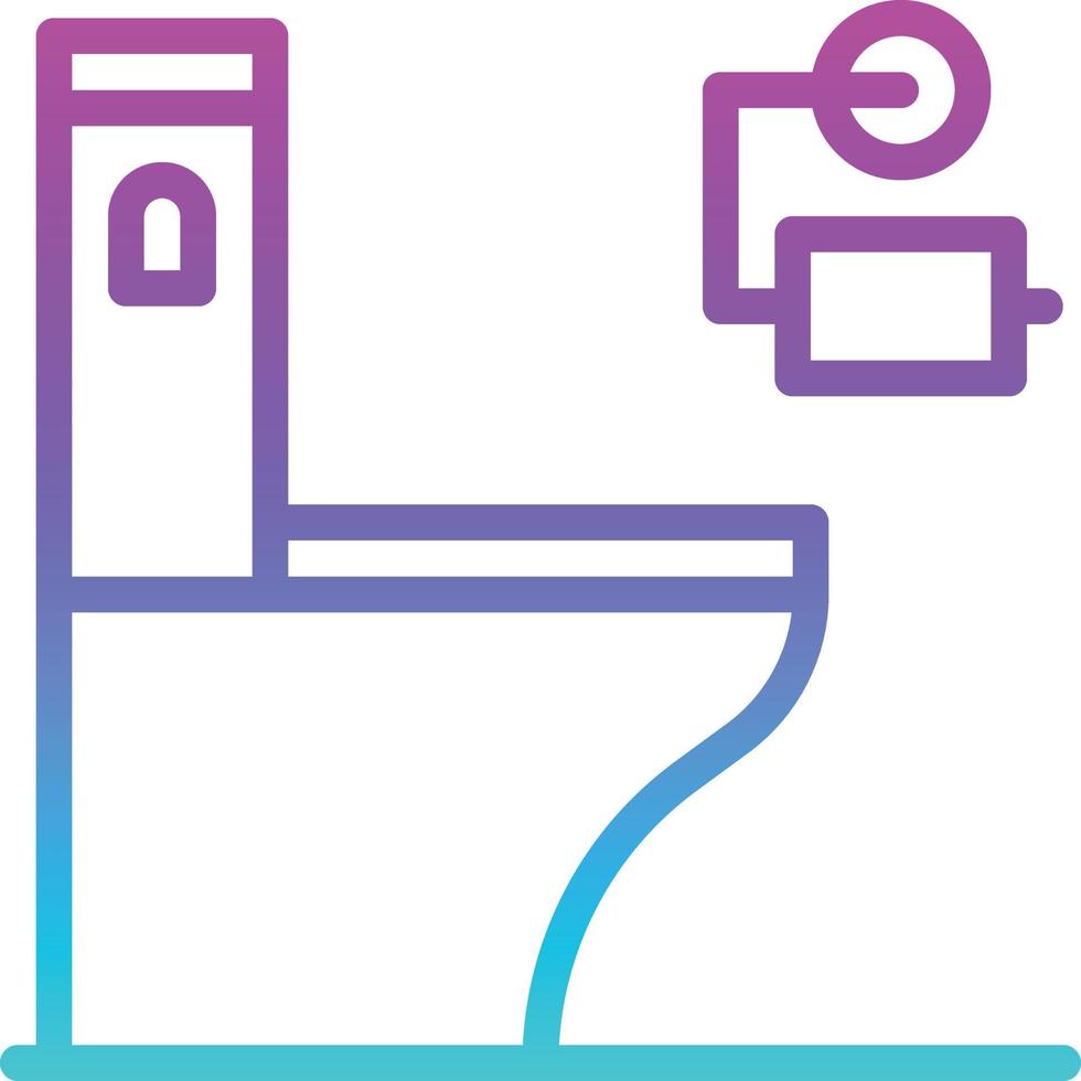 toilet restroom bathroom lavatory wc - gradient icon vector