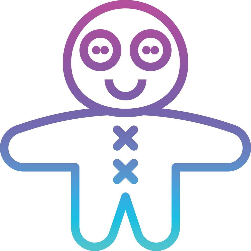 craft toy doll plush handmade - gradient icon vector