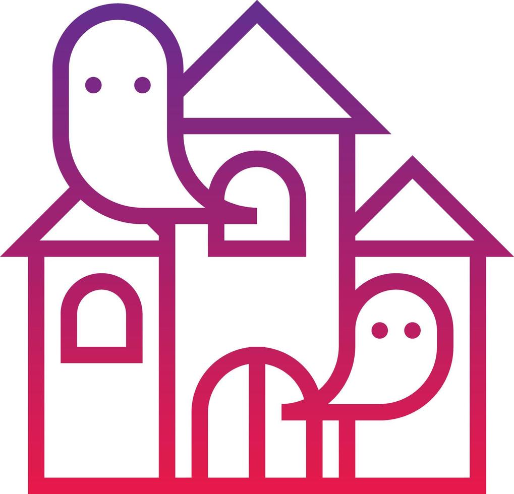 haunted house park - gradient icon vector