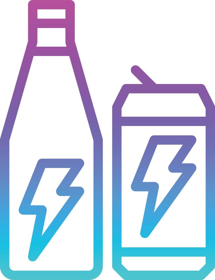 bebida energética bebida en lata embotellada - icono degradado vector