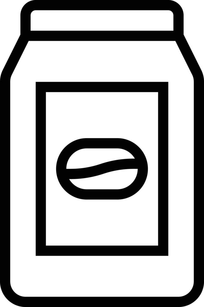 coffee bag bean package beverage - outline icon vector