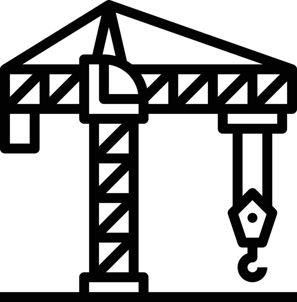 construction build engineering crane real estate - outline icon vector