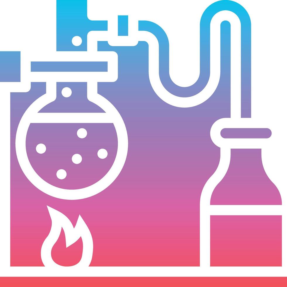 laboratorio de química tubo de ensayo de laboratorio volátil - icono sólido degradado vector