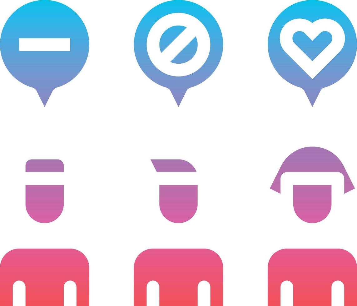 reseaching target customer like love employee - solid gradient icon vector