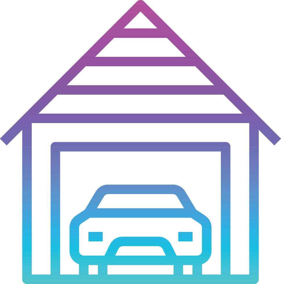 garage car repair automobile real estate - gradient icon vector