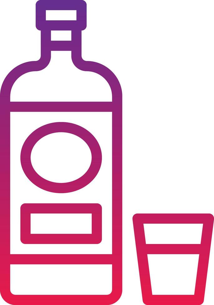 vodka alcohol party drink beverage - gradient icon vector