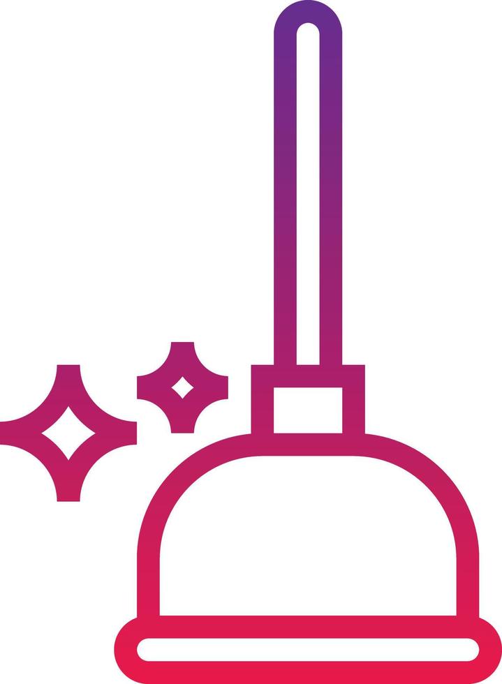 plunger improvement cleaning - gradient icon vector