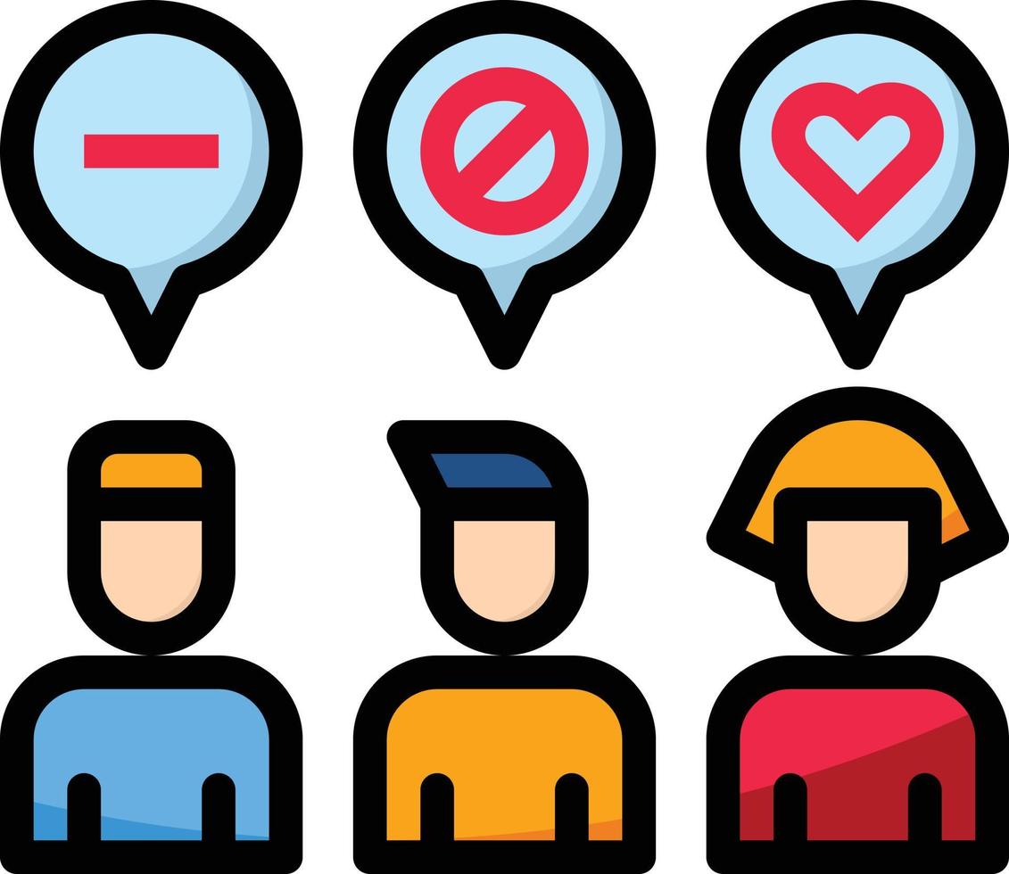 reseaching target customer like love employee - filled outline icon vector