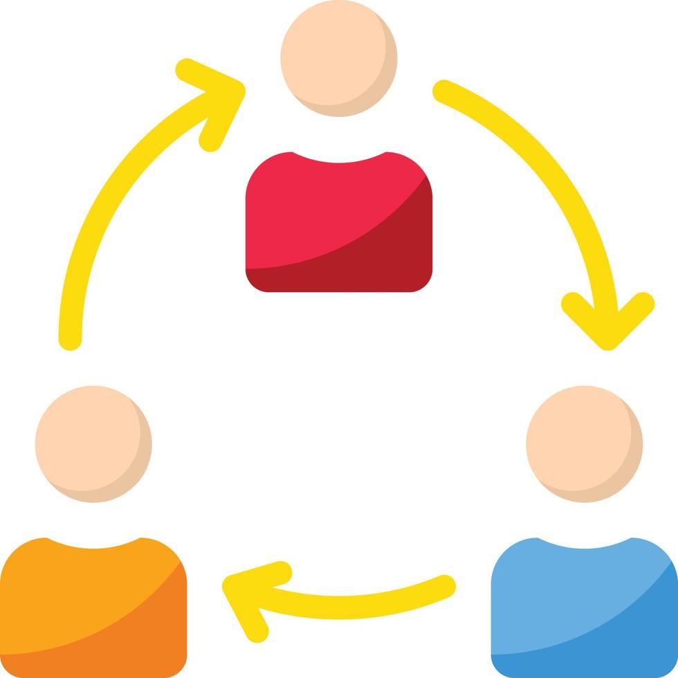 compartir colaboración trabajo en equipo organización empleador - icono plano vector