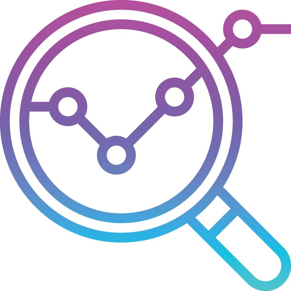 analysis graph magnify glass statistic - gradient icon vector