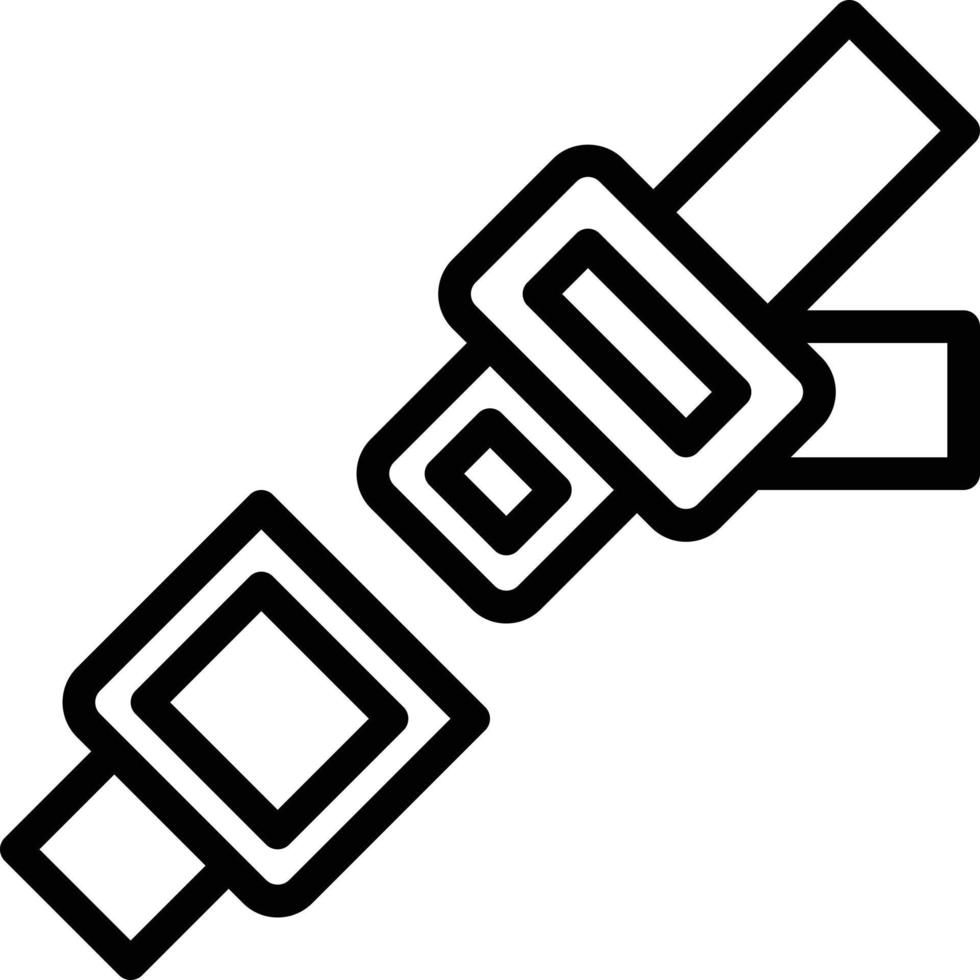 seatbelt safety lock - outline icon vector