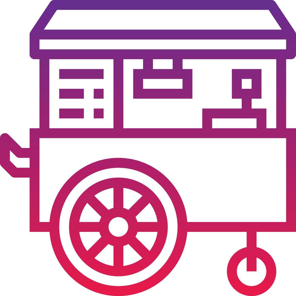 food cart carnival - gradient icon vector