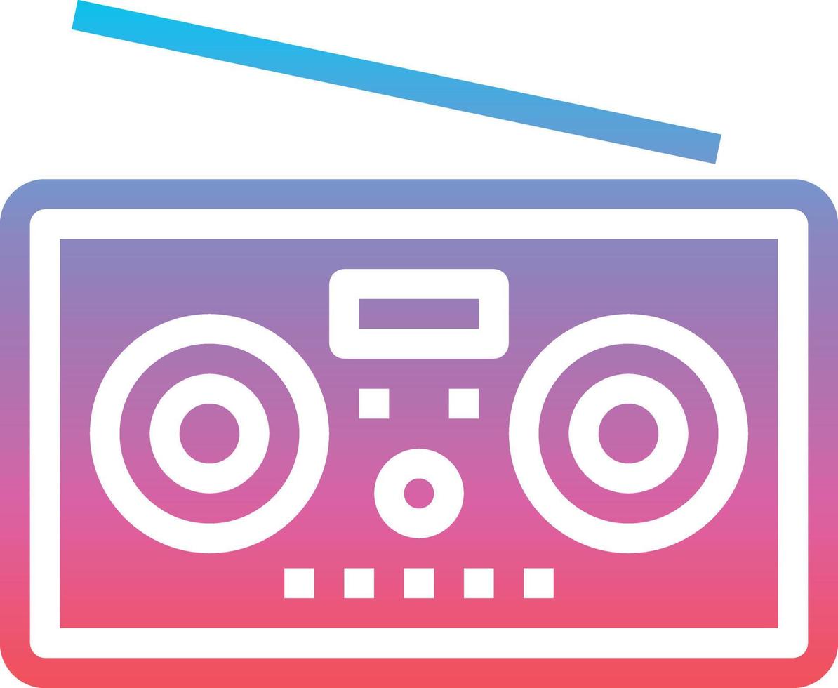 radio electronics communication - gradient solid icon vector