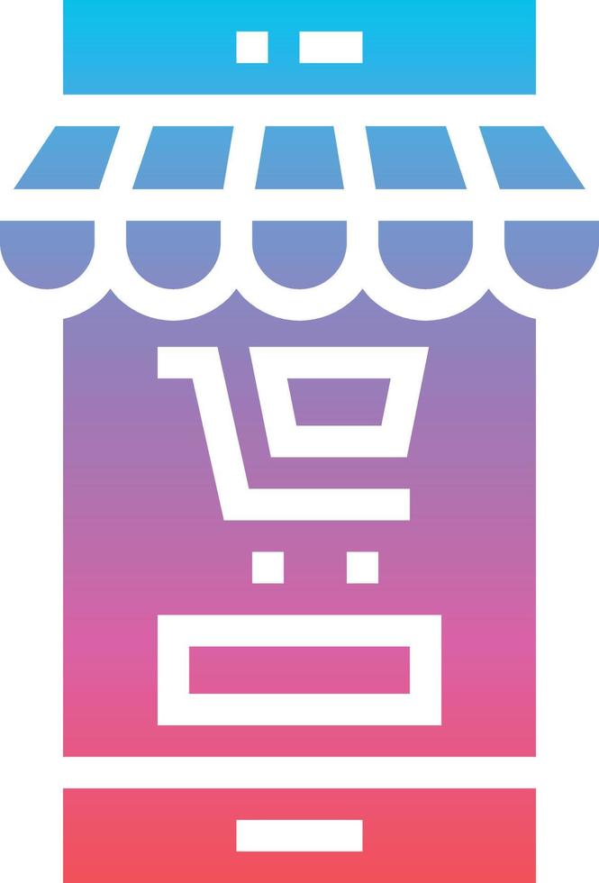 compras en línea de la tienda móvil - icono sólido degradado vector