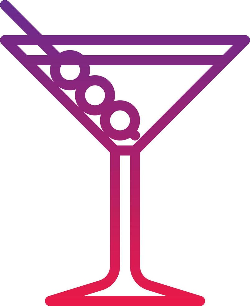 cocktail olive glass alcohol beverage - gradient icon vector