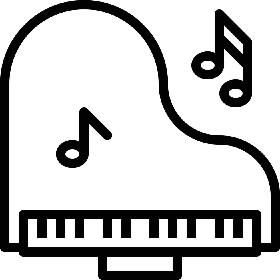piano music instrument playing - outline icon vector