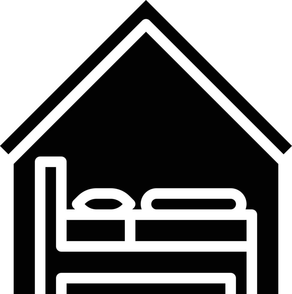 bed house sleep hotel motel - solid icon vector