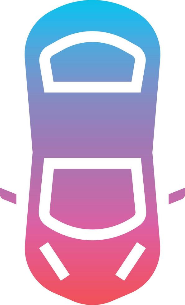 car top view vehicle driving - gradient solid icon vector