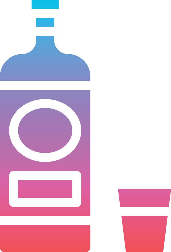 vodka alcohol party drink beverage - gradient solid icon vector