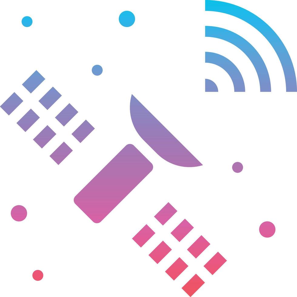 satellite space communication technology - gradient solid icon vector