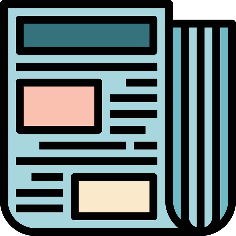 newspaper communication news - filled outline icon vector