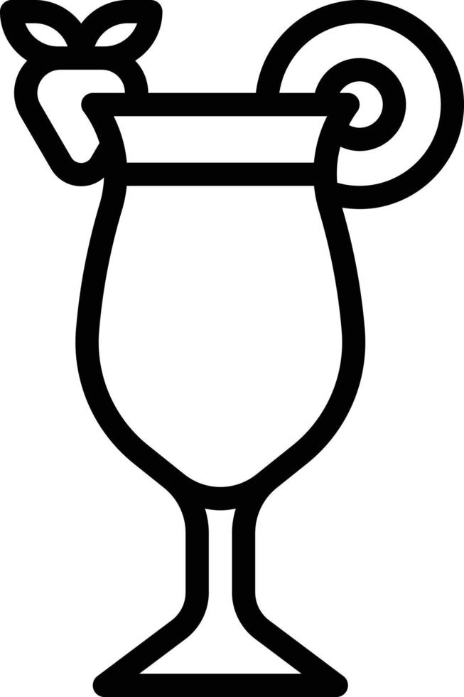 mocktail fruit punch juice beverage - outline icon vector