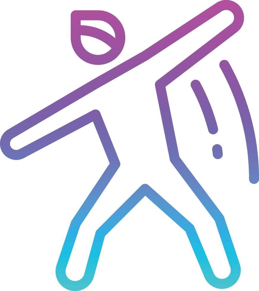 ejercicio de movimiento humano bailando - icono de degradado vector