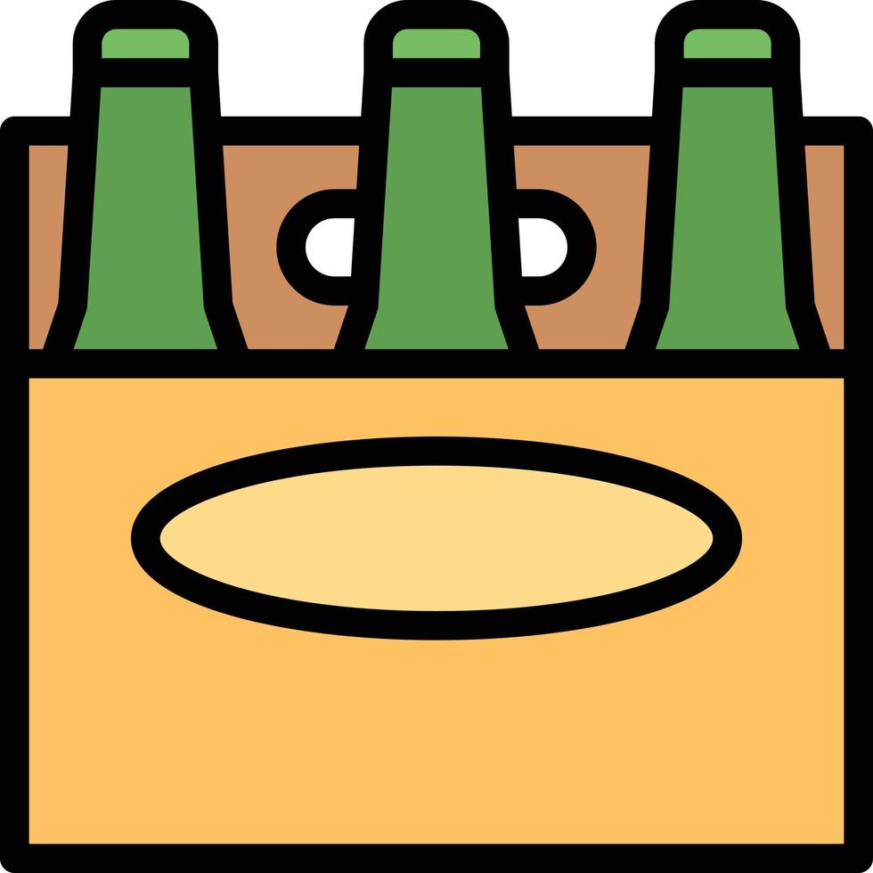 beer bottles pack alcohol party - filled outline icon vector