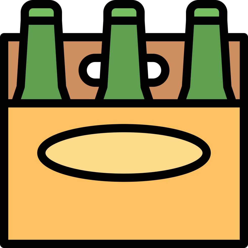 beer bottles pack alcohol party - filled outline icon vector