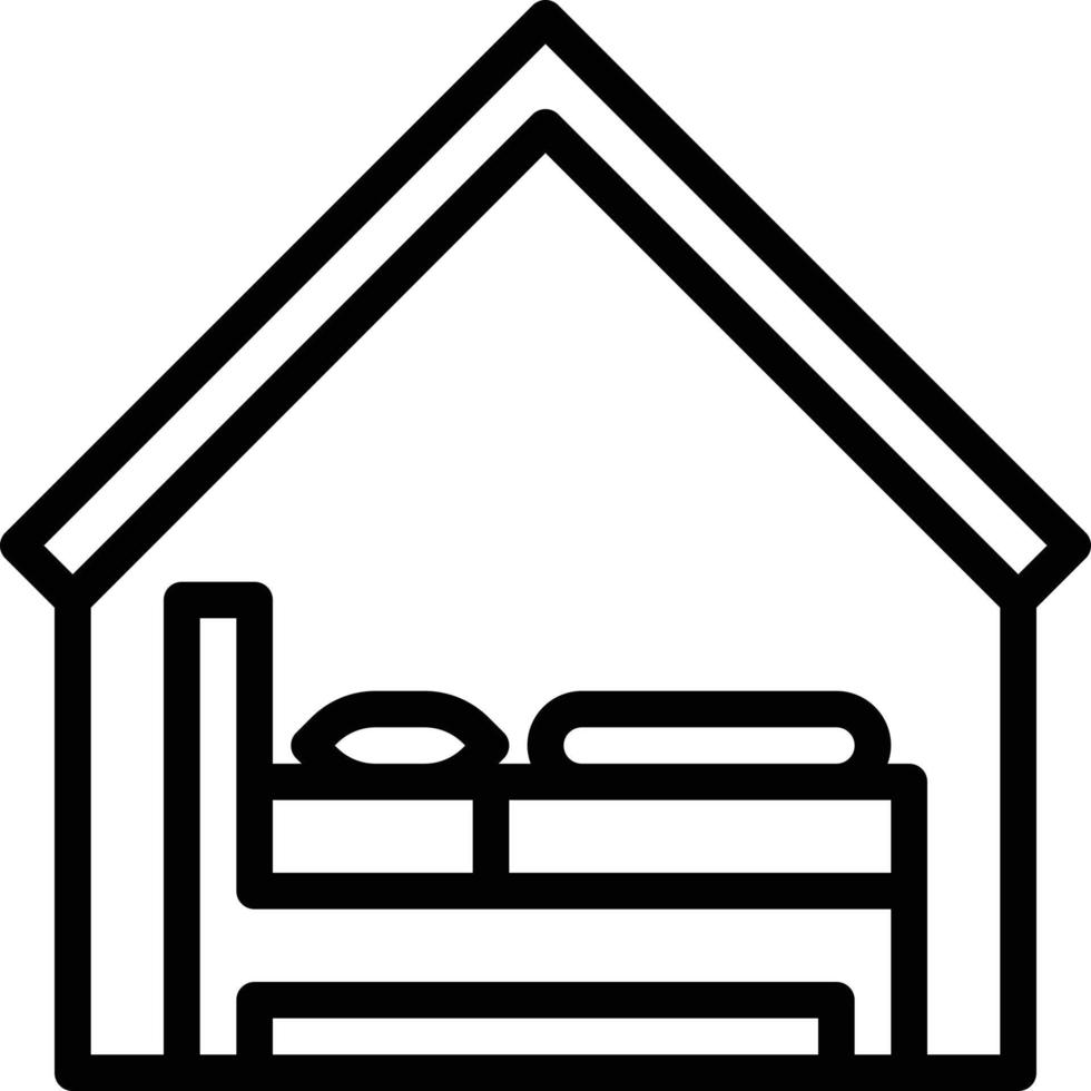 bed house sleep hotel motel - outline icon vector