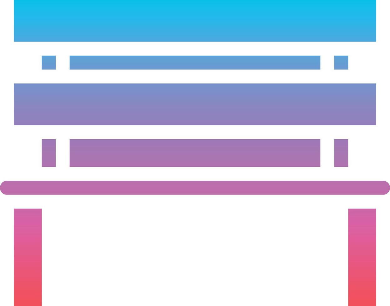 bench seat chair outdoor furniture - gradient solid icon vector