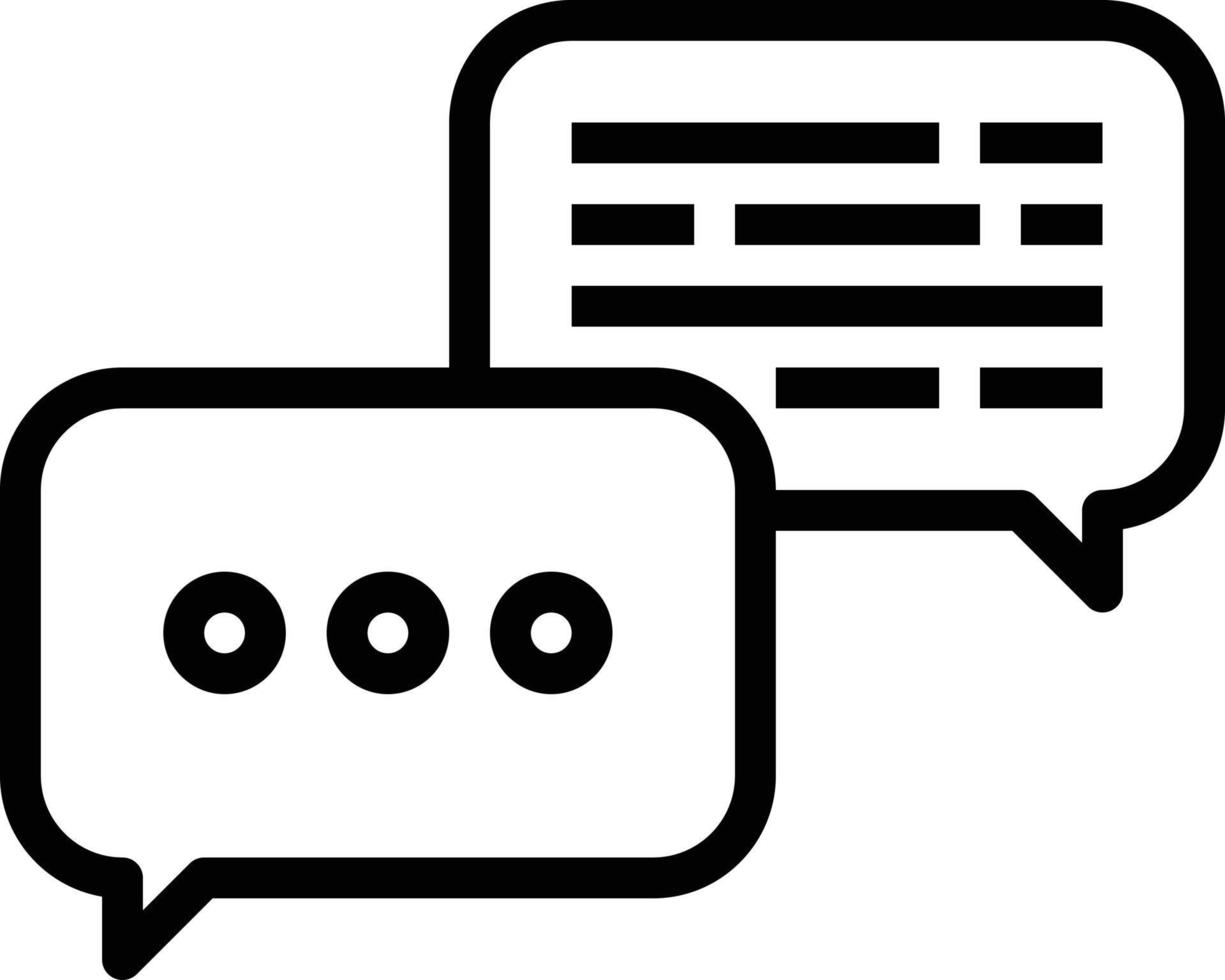 discussing chat talk speak - outline icon vector