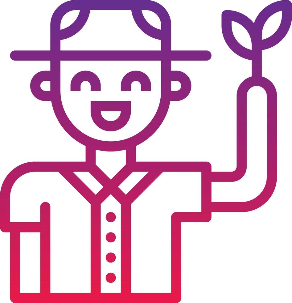 botany forester plant boy scout - gradient icon vector