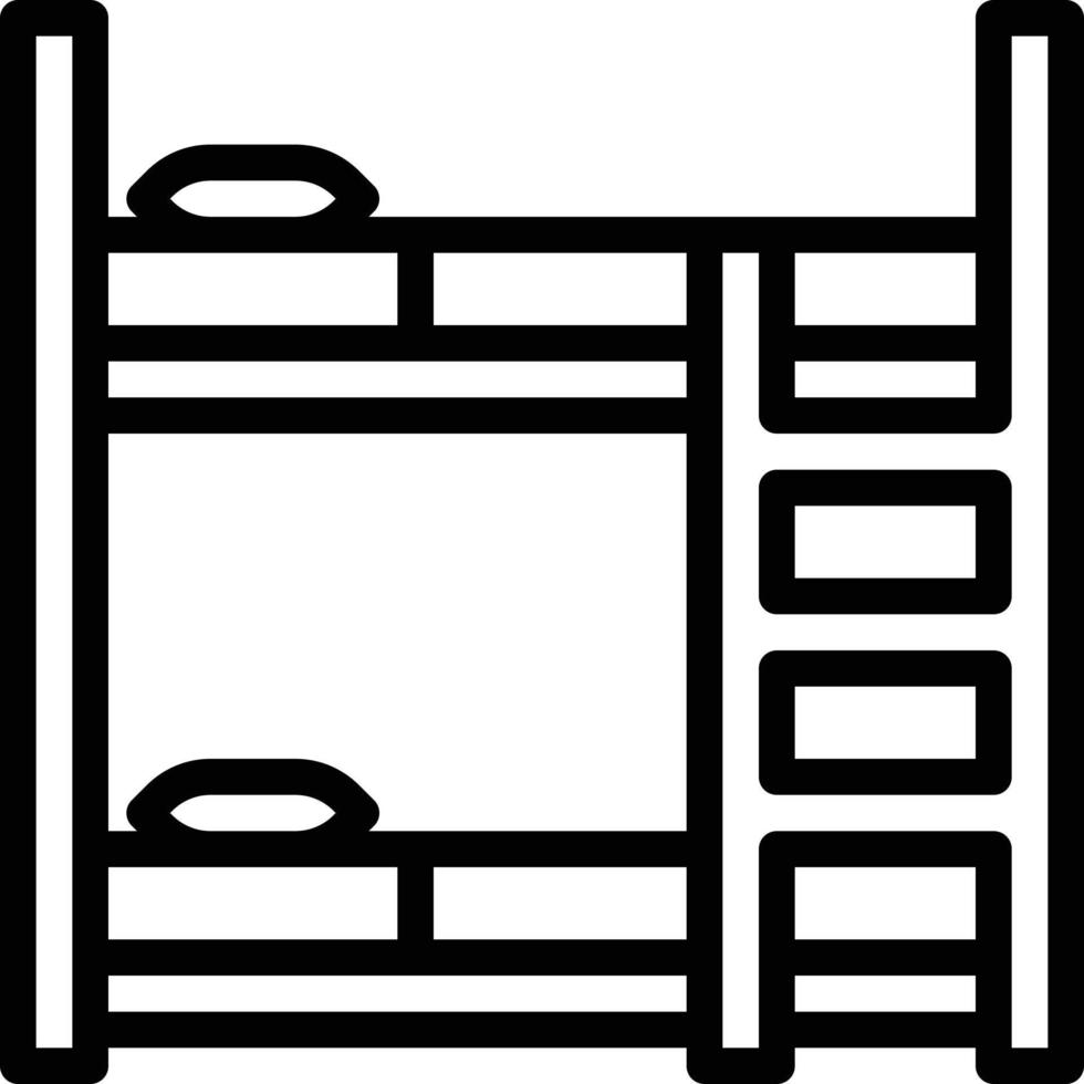 double flooor bed bed family double furniture - outline icon vector