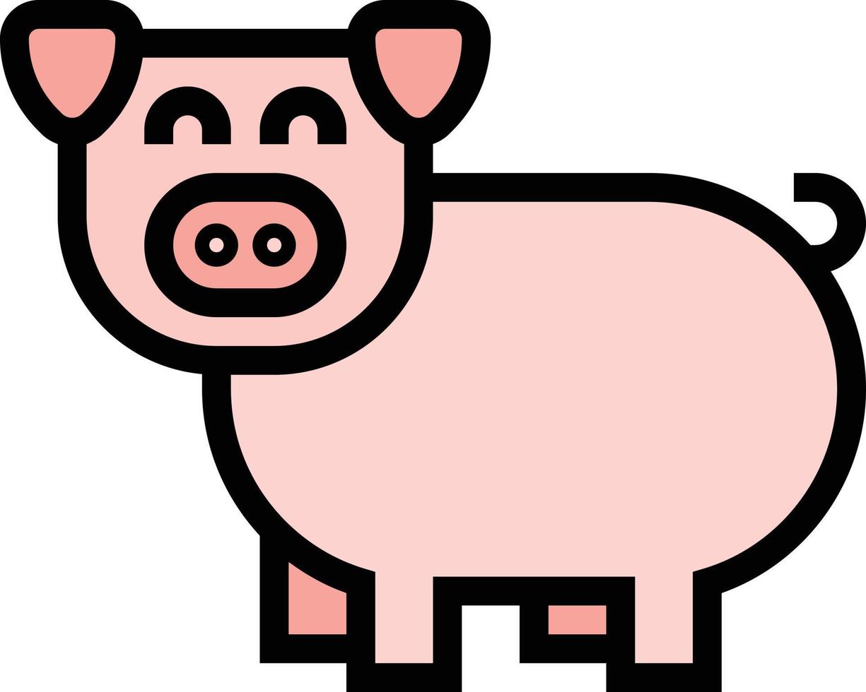 pig animal mammal - filled outline icon vector